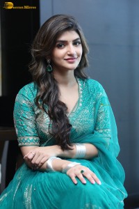 Actress sreeleela in a green dress
