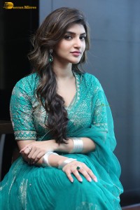 Actress sreeleela in a green dress