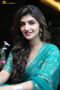 Actress sreeleela in a green dress