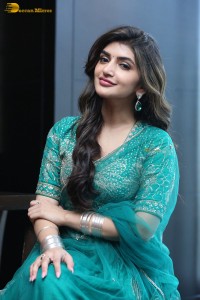 Actress sreeleela in a green dress