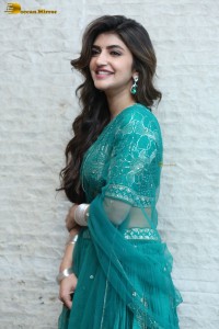 Actress sreeleela in a green dress