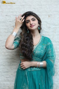 Actress sreeleela in a green dress