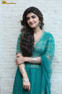 Actress sreeleela in a green dress
