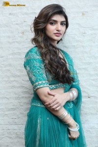 Actress sreeleela in a green dress