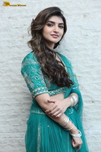 Actress sreeleela in a green dress