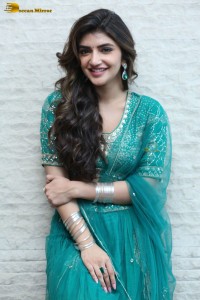 Actress sreeleela in a green dress