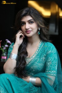 Actress sreeleela in a green dress