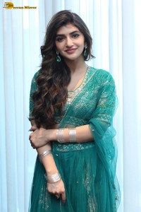 Actress sreeleela in a green dress