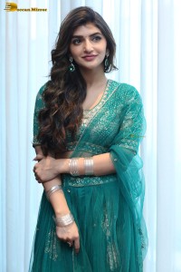 Actress sreeleela in a green dress