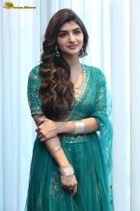 Actress sreeleela in a green dress