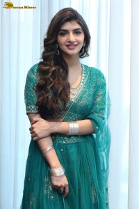 Actress sreeleela in a green dress
