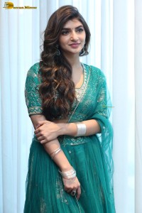 Actress sreeleela in a green dress