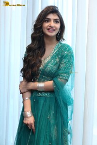 Actress sreeleela in a green dress