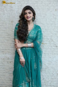 Actress sreeleela in a green dress