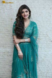 Actress sreeleela in a green dress