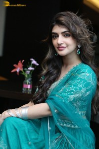 Actress sreeleela in a green dress