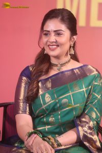 telugu anchor and actress sreemukhi gorgeous in a green saree