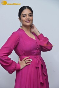 Popular anchor and actress Sreemukhi photoshoot in a pink dress