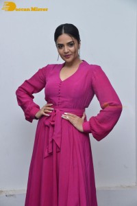 Popular anchor and actress Sreemukhi photoshoot in a pink dress