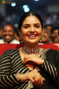 actress sreemukhi beautiful in a black lehenga choli at an event