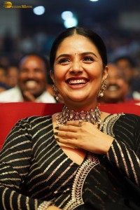 actress sreemukhi beautiful in a black lehenga choli at an event