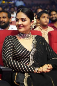 actress sreemukhi beautiful in a black lehenga choli at an event