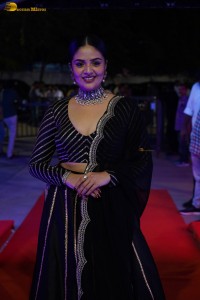 actress sreemukhi beautiful in a black lehenga choli at an event
