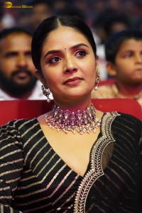 actress sreemukhi beautiful in a black lehenga choli at an event