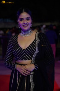 actress sreemukhi beautiful in a black lehenga choli at an event