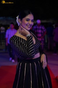 actress sreemukhi beautiful in a black lehenga choli at an event