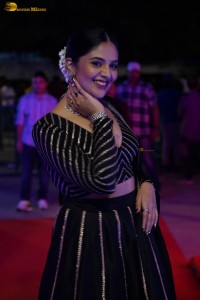 actress sreemukhi beautiful in a black lehenga choli at an event