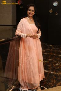 actress sri divya cute photo shoot in a pink salwar dress