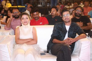 Varsha Bollamma, Indraja and Raj Tarun attend the Pre-Release function of the movie Stand Up Rahul
