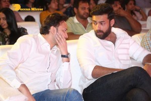 Varsha Bollamma, Indraja and Raj Tarun attend the Pre-Release function of the movie Stand Up Rahul