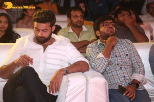 Varsha Bollamma, Indraja and Raj Tarun attend the Pre-Release function of the movie Stand Up Rahul