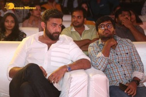 Varsha Bollamma, Indraja and Raj Tarun attend the Pre-Release function of the movie Stand Up Rahul