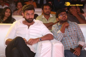 Varsha Bollamma, Indraja and Raj Tarun attend the Pre-Release function of the movie Stand Up Rahul