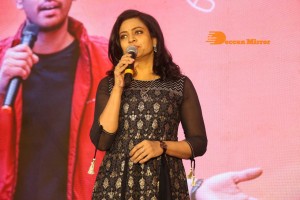 Varsha Bollamma, Indraja and Raj Tarun attend the Pre-Release function of the movie Stand Up Rahul