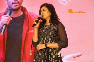 Varsha Bollamma, Indraja and Raj Tarun attend the Pre-Release function of the movie Stand Up Rahul