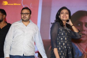 Varsha Bollamma, Indraja and Raj Tarun attend the Pre-Release function of the movie Stand Up Rahul