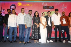 Varsha Bollamma, Indraja and Raj Tarun attend the Pre-Release function of the movie Stand Up Rahul