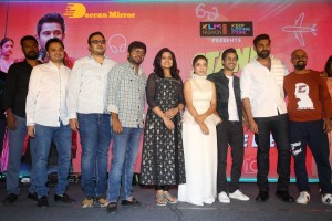 Varsha Bollamma, Indraja and Raj Tarun attend the Pre-Release function of the movie Stand Up Rahul