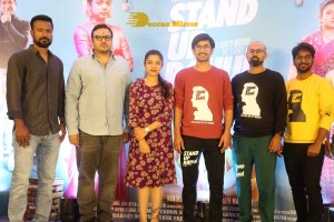 Pictures from Telugu Movie 'Stand Up Rahul' Press Meet - attended by Actors Raj Tarun, Varsha Bollamma, and Director Santo Mohan
