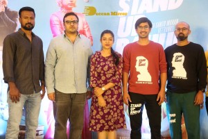 Pictures from Telugu Movie 'Stand Up Rahul' Press Meet - attended by Actors Raj Tarun, Varsha Bollamma, and Director Santo Mohan