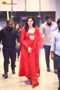 Telugu Actress Sunaina in a red salwar dress