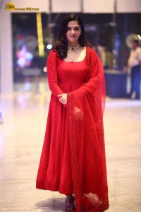 Telugu Actress Sunaina in a red salwar dress