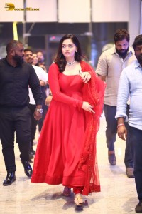 Telugu Actress Sunaina in a red salwar dress