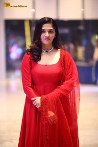 Telugu Actress Sunaina in a red salwar dress