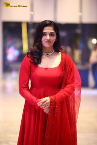 Telugu Actress Sunaina in a red salwar dress