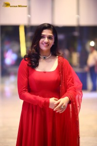 Telugu Actress Sunaina in a red salwar dress